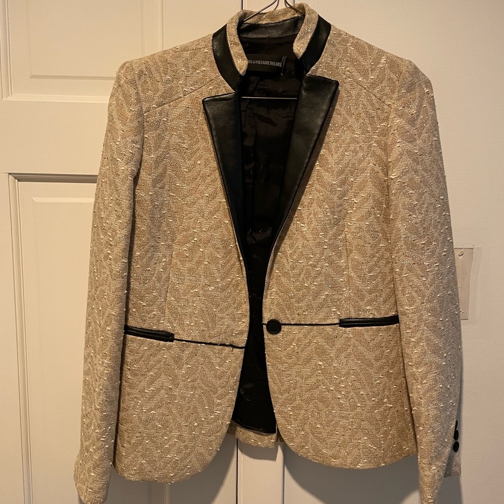 Gorgeous blazer with genuine leather detailing by Zadig&Voltaire Deluxe